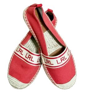 Lauren Ralph Lauren Red Canvas Espadrilles with LRL Trim